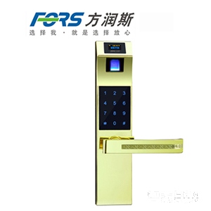 指纹锁密码锁锌合金面板直板香槟金FRS-8110