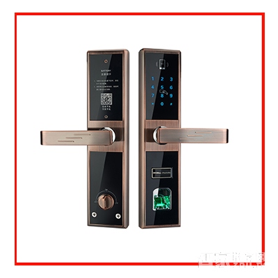 家用指纹锁密码锁手机APP开锁直板红古铜z07