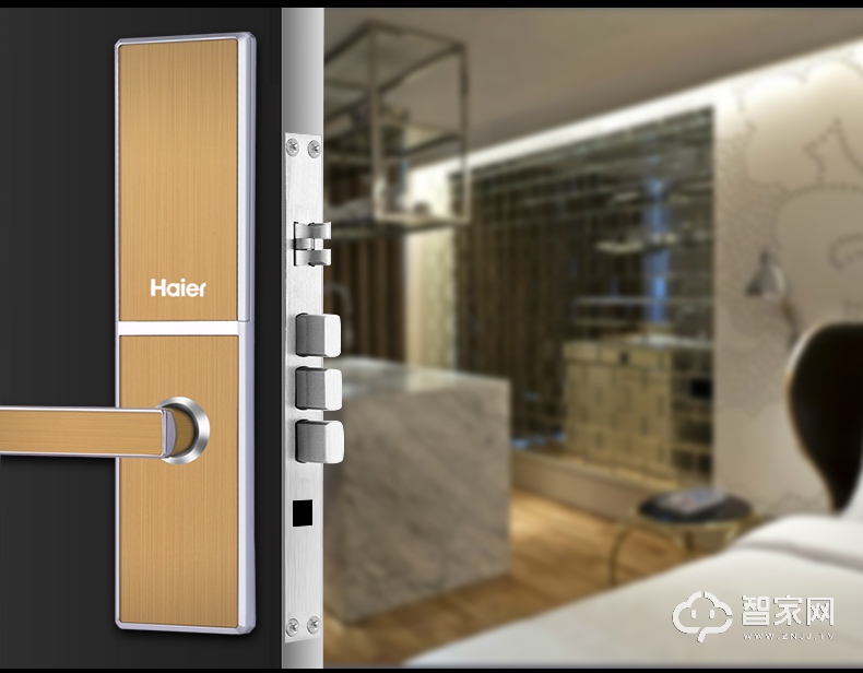 海尔指纹锁 家用防盗门密码锁 智能锁电子锁