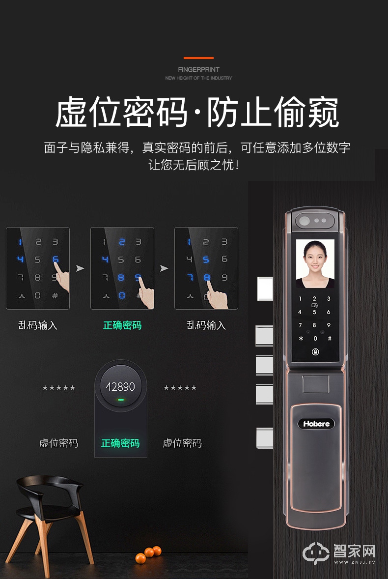 人脸识别 智能锁 自动锁 家用电子锁 防盗门锁 通配型锁