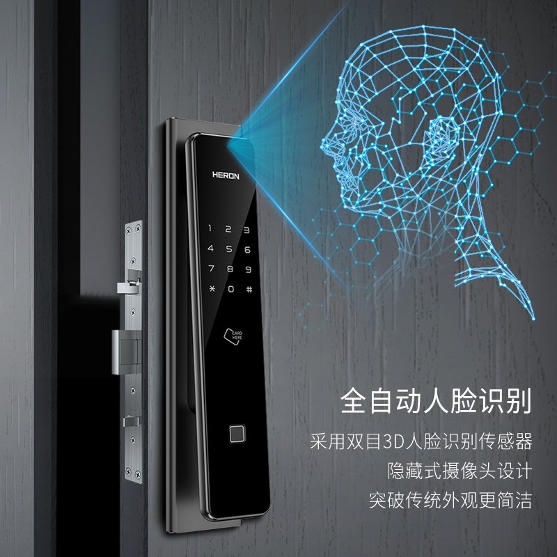 黑龙H8F 3D人脸识别智能锁指纹锁家用防盗门密码锁电子门锁