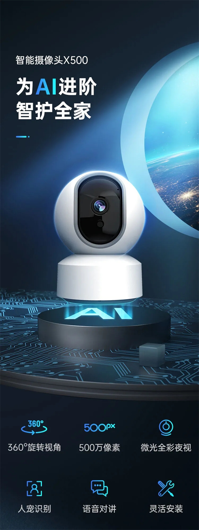 新品上市｜UIOT智能摄像头X500震撼来袭，硬核实力，为AI护家！